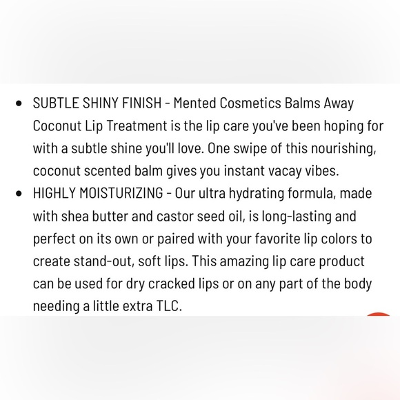 New/Sealed Mented Balms Away Coconut Lip Treatment - Picture 5 of 10